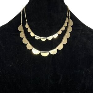 Elegant Gold-Toned Scalloped Statement Necklace
